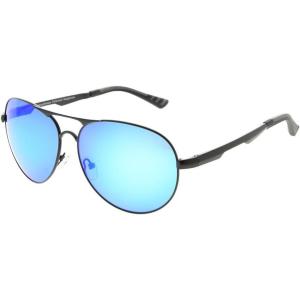imageEyekepper Pilot Style Polycarbonate Lens Polarized Metal Frame Spring Hinges SunglassesBlackBlue Mirror