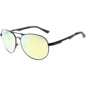 imageEyekepper Pilot Style Polycarbonate Lens Polarized Metal Frame Spring Hinges SunglassesBlackGold Mirror