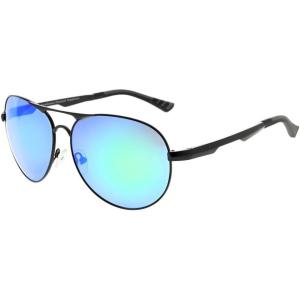 imageEyekepper Pilot Style Polycarbonate Lens Polarized Metal Frame Spring Hinges SunglassesBlackGreen Mirror