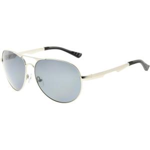 imageEyekepper Pilot Style Polycarbonate Lens Polarized Metal Frame Spring Hinges SunglassesSilverGrey Lens