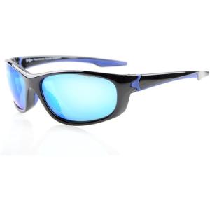 imageEyekepper Polycarbonate Polarized Sport Sunglasses Running TR90 UnbreakableBlackBlue Mirror