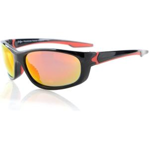 imageEyekepper Polycarbonate Polarized Sport Sunglasses Running TR90 UnbreakableBlackRed Mirror