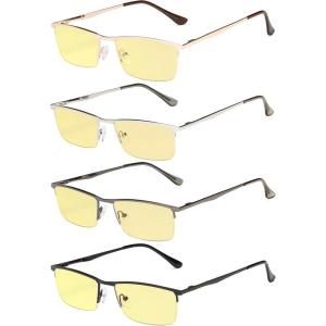 imageEyekepper 4Pack Quality HalfRim Reading Glasses Readers with Spring Hinges Include Computer Readers for Women MenBlue Light Blockingb604 Pairs