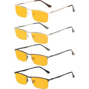 imageEyekepper 4Pack Quality HalfRim Reading Glasses Readers with Spring Hinges Include Computer Readers for Women MenBlue Light Blockingb904 Pairs