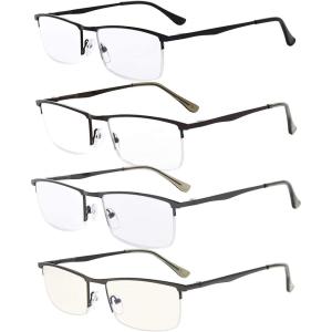 imageEyekepper 4Pack Quality HalfRim Reading Glasses Readers with Spring Hinges Include Computer Readers for Women MenMix