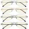 imageEyekepper 4pack Rimless Reading Glasses Blue Light Blocking Lightweight Women Men Half Moon Readers 204 Pack Mix Color2