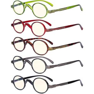 imageEyekepper 6 Pack Blue Light Filter Glasses Vintage Round Computer Eyeglasses 000Blue Light Blockingb405 Pairs