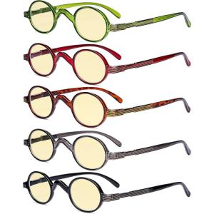 imageEyekepper 6 Pack Blue Light Filter Glasses Vintage Round Computer Eyeglasses 000Blue Light Blockingb605 Pairs
