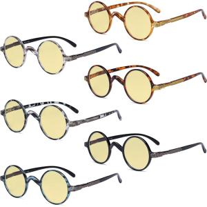 imageEyekepper 6 Pack Blue Light Filter Glasses Vintage Round Computer Eyeglasses 000Blue Light Blockingb606 Pairs