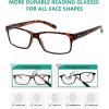 imageEyekepper 5 Pack Reading Glasses for Men Spring Hinges Classic Readers3 Black 2 Tortoise