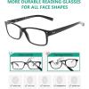 imageEyekepper 5 Pack Reading Glasses for Men Spring Hinges Classic ReadersBlack5pcs All Clear Lens