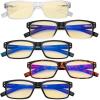 imageEyekepper 5 Pack Reading Glasses for Men Spring Hinges Classic ReadersBlue Light Blockingb605 Pairs
