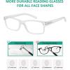 imageEyekepper 5 Pack Reading Glasses for Men Spring Hinges Classic ReadersTransparent Frame5pcs All Clear Lens