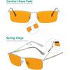 imageEyekepper Quality Spring Hinges HalfRim Computer Readers Reading GlassesSilver Framebb98 Lens