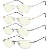 imageEyekepper 4pack Rimless Reading Glasses Blue Light Blocking Women Men Half Moon Readers 2504 Pack Mix Color2