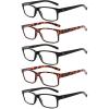 imageEyekepper 5 Pack Reading Glasses for Men Spring Hinges Classic Readers3 Black 2 Tortoise
