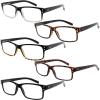 imageEyekepper 5 Pack Reading Glasses for Men Spring Hinges Classic Readers5 Pack Mix Color2