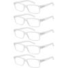 Transparent Frame-5pcs All Clear Lens