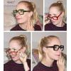 imageEyekepper 4pack Reading Glasses Blue Light Blocking Square Computer Glasses Readers Women 0505 Pack Mix Color2 Green