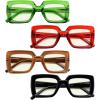 imageEyekepper 4pack Reading Glasses Blue Light Blocking Square Computer Glasses Readers Women 050Blue Light Blocking Reading Glasses