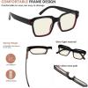 imageEyekepper Square Reading Glasses for Women Blue Light Blocking Large Frame Computer Readers  Green 150BlackRed