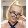 imageEyekepper Square Reading Glasses for Women Blue Light Blocking Large Frame Computer Readers  Green 150BlackRed
