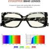 imageEyekepper Square Reading Glasses for Women Blue Light Blocking Large Frame Computer Readers  Green 150GreyTortoise