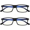 imageEyekepper 2 Pack Computer Reading Glasses Blue Light Blocking Readers for Men Women Transparent2 Black