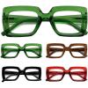 imageEyekepper 4pack Reading Glasses Blue Light Blocking Square Computer Glasses Readers Women 0505 Pack Mix Color2 Green