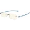 imageEyekepper Blue Light Blocking Rimless Reading Glasses  Small Frameless Reader for Women with Transparent Arm 175Blue Arm