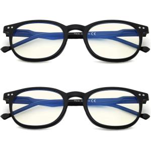 imageEyekepper Blue Light Blocking Reading Glasses for Men Women Vintage Readers2 Black