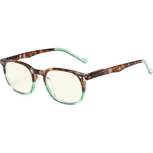 imageEyekepper Blue Light Blocking Reading Glasses for Men Women Vintage ReadersTortoise Green Frame