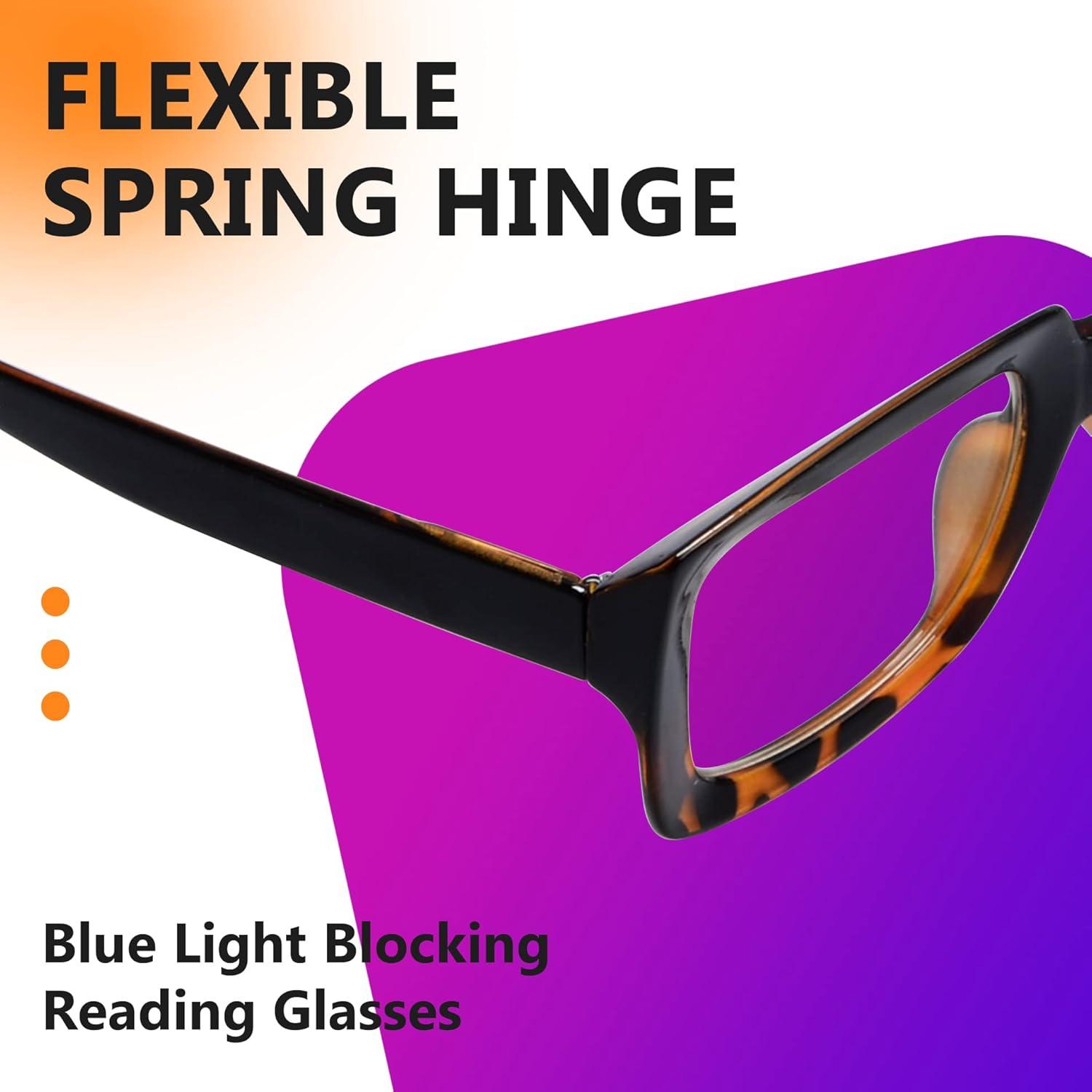 imageEyekepper Square Computer Reading Glasses  Blue Light Filter Readers Women  UV420 Protection Oversized Reading Glasses  Transparent 150BlackTortoisebb40 Lens