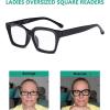imageEyekepper 4 Pack Ladies Computer Glasses Oversized Square Design Blue Light Filter Readers 1754pcs Transparent