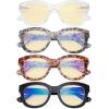 imageEyekepper 4 Pack Reading Glasses Oversized Blue Light Filter Glasses Women Readers 175Blue Light Blockingb604 Pairs