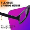 imageEyekepper Square Computer Reading Glasses  Blue Light Filter Readers Women  UV420 Protection Oversized Reading Glasses  Transparent 150Blackbb40 Lens