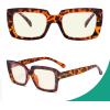 imageEyekepper Square Computer Reading Glasses  Blue Light Filter Readers Women  UV420 Protection Oversized Reading Glasses  Transparent 150Tortoisebb40 Lens
