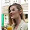 imageEyekepper Square Computer Reading Glasses  Blue Light Filter Readers Women  UV420 Protection Oversized Reading Glasses  Transparent 150Transparentbb40 Lens