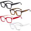 imageEyekepper 4 Pack Ladies Computer Glasses Oversized Square Design Blue Light Filter Readers 1754 Pairs Mix