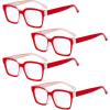imageEyekepper 4 Pack Ladies Computer Glasses Oversized Square Design Blue Light Filter Readers 1754pcs Red