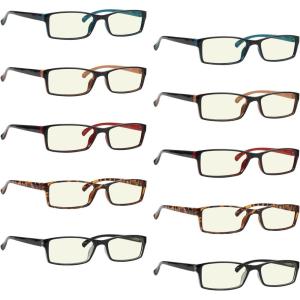imageEyekepper 4Pack Fashion Reading Glasses Blue Light Blocking Oversized Computer Glasses Readers Women 17510 Pack Mix  Cg178