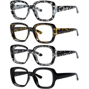 imageEyekepper 4Pack Reading Glasses Blue Light Blocking Chic Computer Glasses Readers Women 1754pcsmix