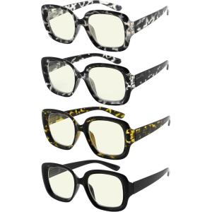 imageEyekepper 4Pack Reading Glasses Blue Light Blocking Chic Computer Glasses Readers Women 175Blue Light Blockingb404 Pairs