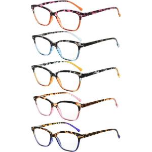 imageEyekepper 5 Pack Blue Lens Glasses Women Screen Light Filter Blocking UV Rays Readers for Reading Computer 2505 Pairs Mix
