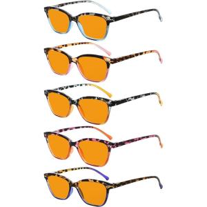 imageEyekepper 5 Pack Blue Lens Glasses Women Screen Light Filter Blocking UV Rays Readers for Reading Computer 250Blue Light Blockingb985 Pairs