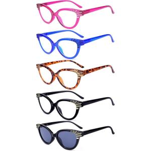 imageEyekepper 5pack Cat Eye Reading Glasses Women Readers5 Pack Mix Color
