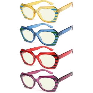 imageEyekepper 5pack Reading Glasses Blue Light Blocking Women Stylish Readers4 Pack Mix Color