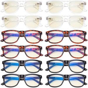 imageEyekepper 4Pack Design Reading Glasses Blue Light Blocking Oversized Computer Glasses Readers Women 12512 Pack Mix  Uvr080