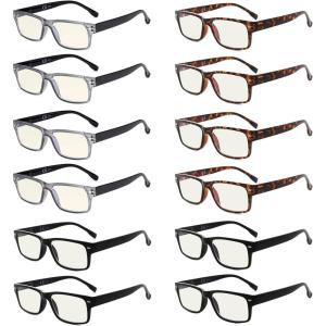 imageEyekepper 4Pack Design Reading Glasses Blue Light Blocking Oversized Computer Glasses Readers Women 12512 Pack Mix  Uvr108