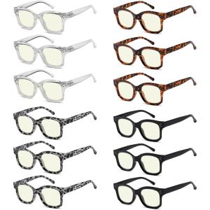 imageEyekepper 4Pack Design Reading Glasses Blue Light Blocking Oversized Computer Glasses Readers Women 12512 Pack Mix  Uvr2002